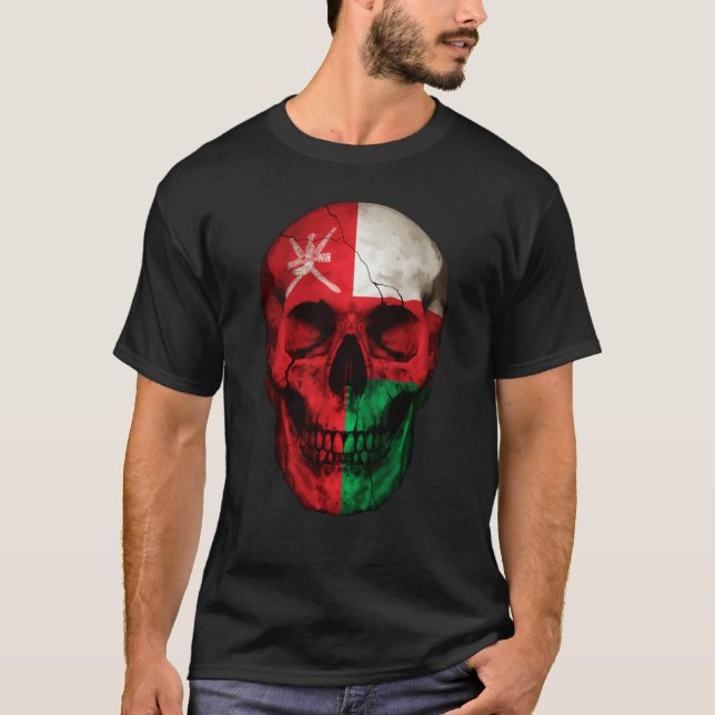 Camiseta Oman Flag Skull Omani Roots Proud Patriotic (Anverso)