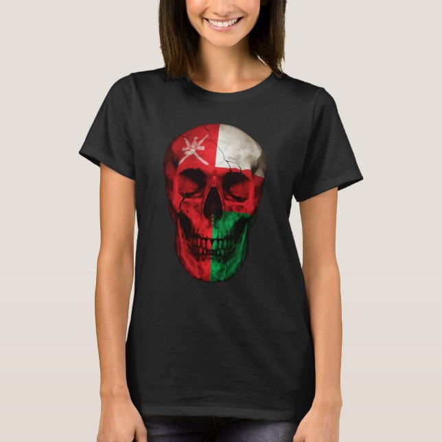 Camiseta Oman Flag Skull Omani Roots Proud Patriotic (Anverso)
