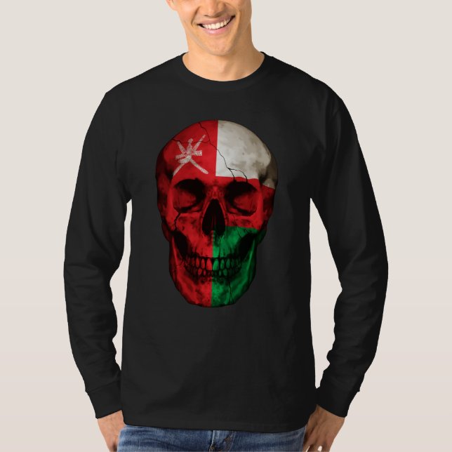 Camiseta Oman Flag Skull Omani Roots Proud Patriotic (Anverso)