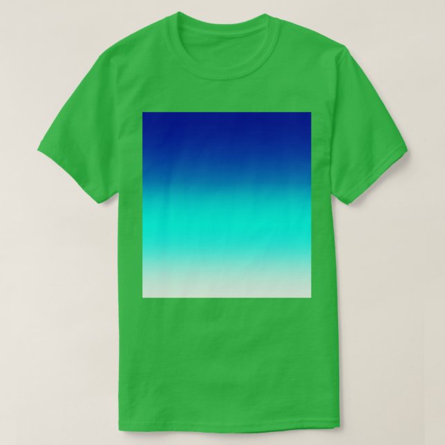 Camiseta Ombre de degradado de agua azul del mar Caribe (Diseño del anverso)