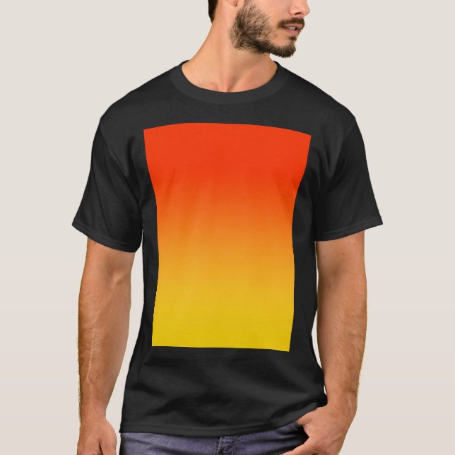 CAMISETA OMBRE GRADIENT NARANJA RED Y AMARILLO UNO DE 100 C (Anverso)