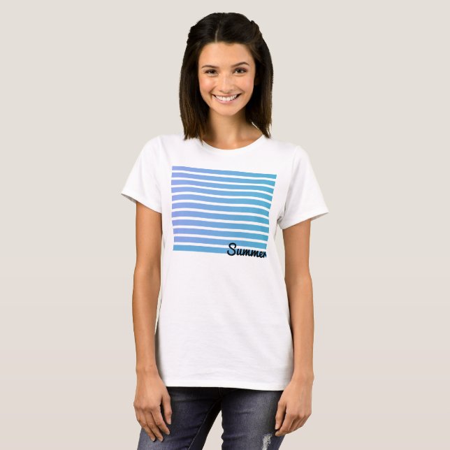 Camiseta Ombre Rayas Azules Verano (Anverso completo)
