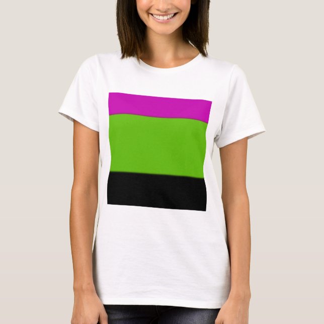 Camiseta Ombre rosa, verde y negro (Anverso)