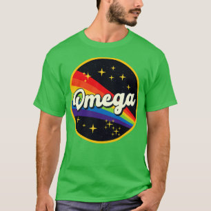 Camiseta Omega Arcoiris En Estilo Vintage Espacial