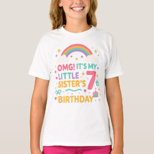 Camiseta OMG Es el 7º Cumpleaños de Mi Hermana Menor Arcoír