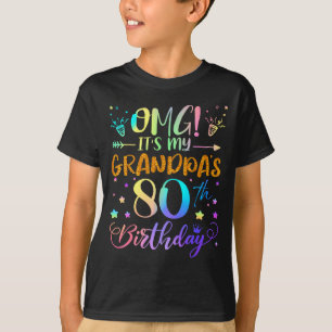 Camiseta Omg Es El Cumpleaños 80 De Mi Abuelo Dulces 80 Año