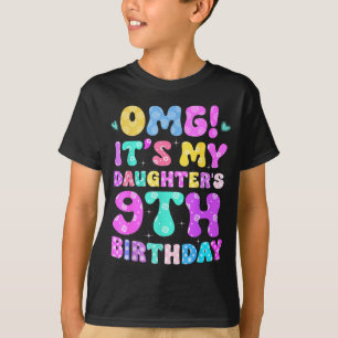 Camiseta Omg Es El Cumpleaños Número 9 De Mi Hija Flores 9