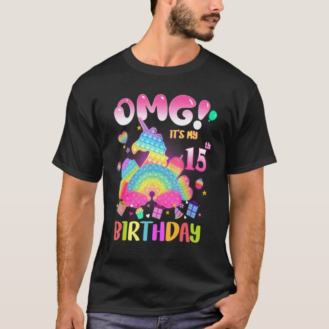 Camiseta Omg es mi Chica de cumpleaños número 15 Fidget (Anverso)