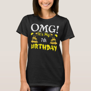Camiseta Omg es mi Chica de cumpleaños número 7 años