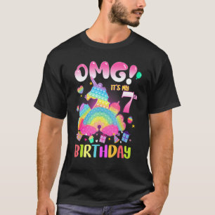 Camiseta Omg es mi Chica de séptimo cumpleaños Fidget 7 año