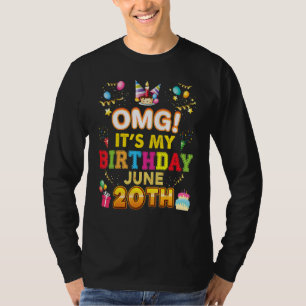 Camiseta Omg es mi cumpleaños, 20 de junio 2014 Feliz Ki