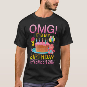 Camiseta Omg es mi cumpleaños el 29 de septiembre Happy Me 