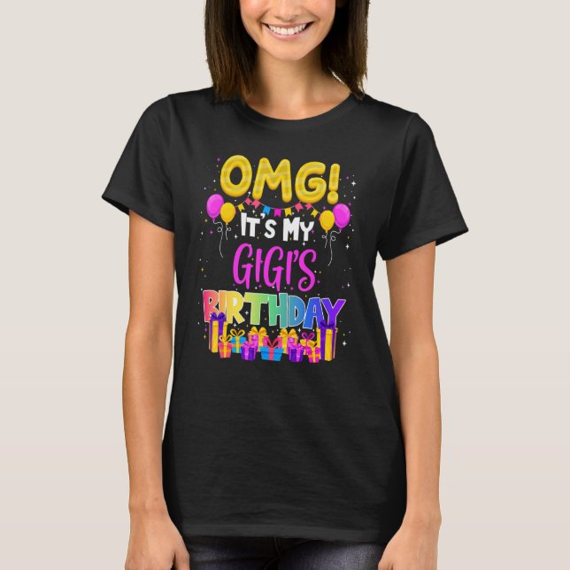Camiseta Omg es mi cumpleaños gigis (Anverso)