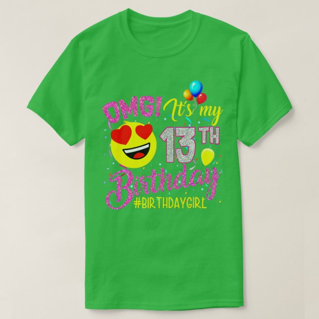 Camiseta OMG es mi décimo tercer cumpleaños Chica de 13 año (Diseño del anverso)