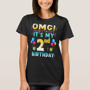 Camiseta OMG es mi segundo cumpleaños, fiesta de cumpleaños