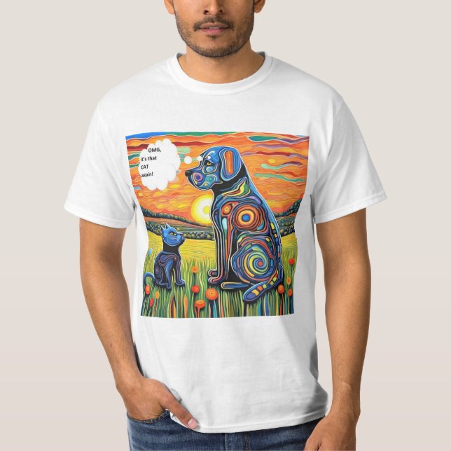 Camiseta OMG, ese gato de nuevo (Anverso)