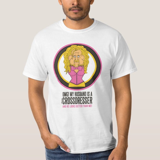 Camiseta OMG Mi esposo es un personalizado divertido de tra (Anverso)