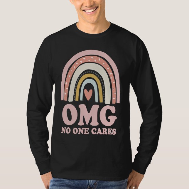 Camiseta OMG No One Cares   Sarcastic Rainbow (Anverso)