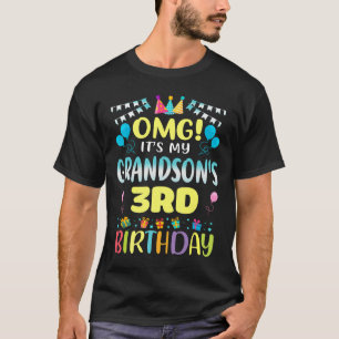 Camiseta Omg sus nietos tercer cumpleaños dulce de tres año