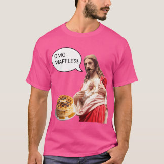 Camiseta Omg Waffles Jesucristo Desayuno Gracioso Meme Sh