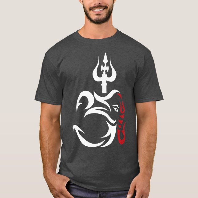 Camiseta OMGanesha Y Trishul Tridente divino Shiva (Anverso)