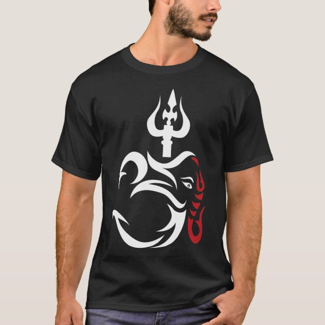 Camiseta OMGanesha Y Trishul Tridente divino Shiva (Anverso)
