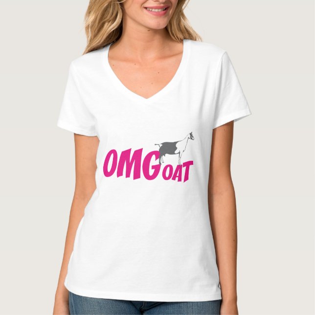 Camiseta OMGoat Alpine Goat the Goat ama OMG en rosa (Anverso)