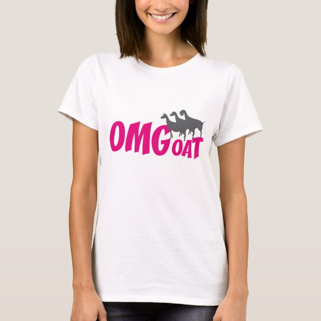 Camiseta OMGoat Dairy Goats the Goat Lovers OMG in Pink (Anverso)
