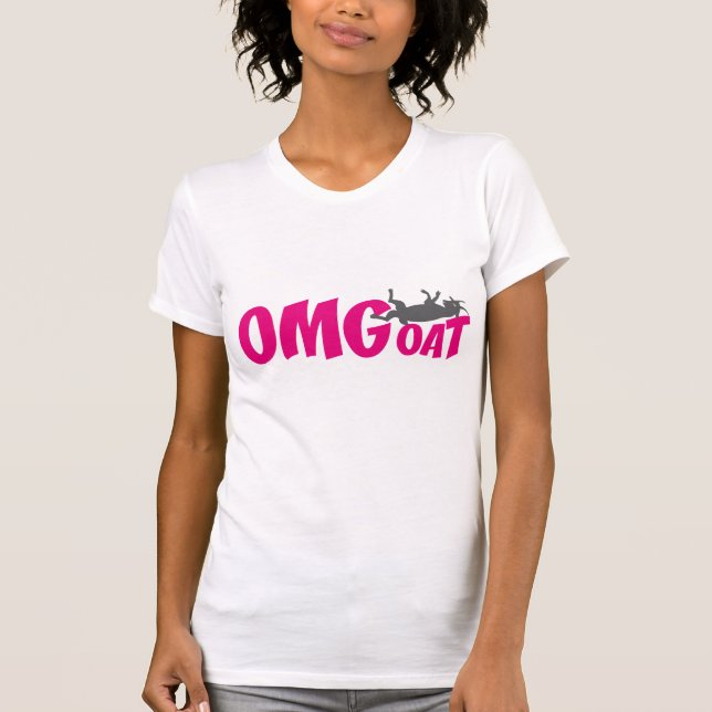 Camiseta OMGoat Myotonic Goat the Goat Lovers OMG in Pink (Anverso)