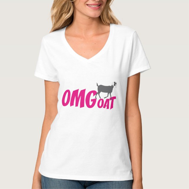 Camiseta OMGoat Nubian Goat the Goat ama a OMG en rosa (Anverso)