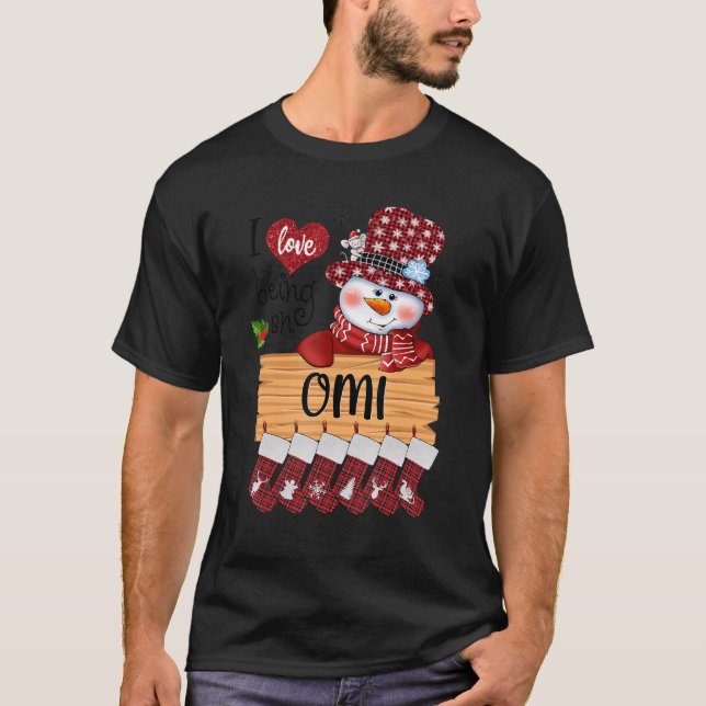 Camiseta Omi Snowman Me Encanta Ser Un Navidad De Omi Diver (Anverso)