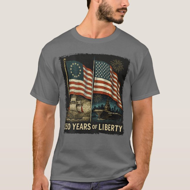 Camiseta On Back Betsy Ross Flag 250 Years of Liberty 250th (Anverso)