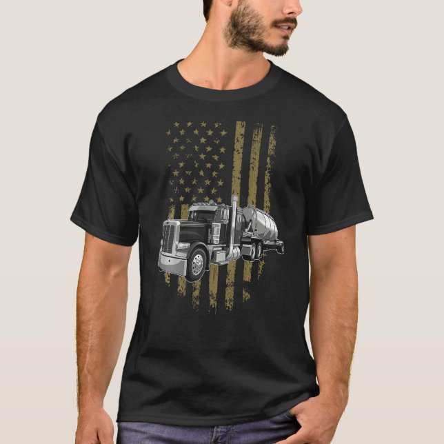 Camiseta On Back- Big Rig Semi Trailer Truck Driver USA Ame (Anverso)