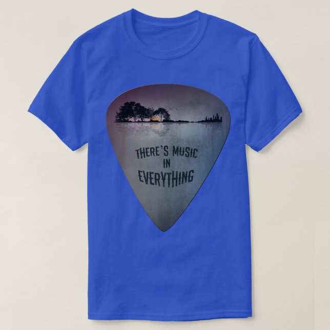 Camiseta ON BACK Guitar Pick Distressed Lake Reflections Gu (Diseño del anverso)