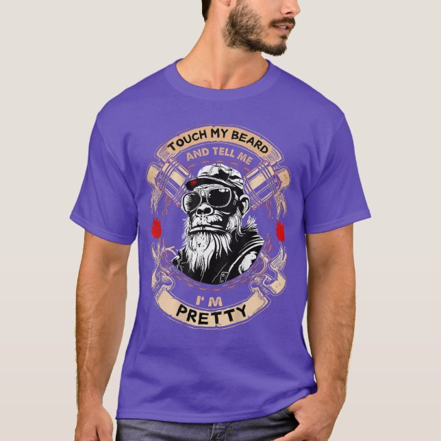Camiseta On Backouch My Beard andell Me Im Pretty Monkey fr (Anverso)
