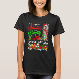 Camiseta On Santa's Naughty  List Xmas Shiba Inu
