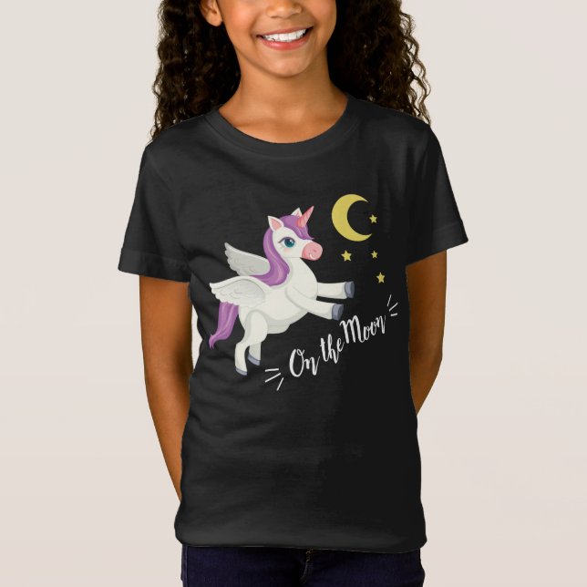 Camiseta On the Moon - Magisches Einhorn T-Shirt für Träume (Anverso)