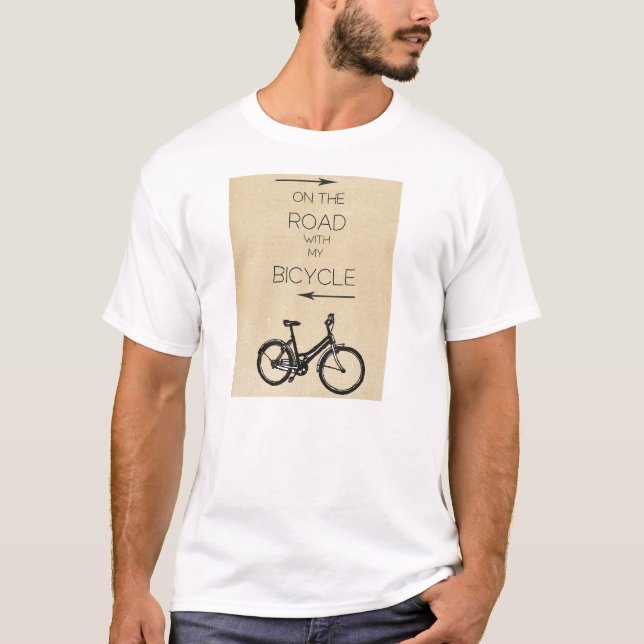 Camiseta On the Road with my bicycle (Anverso)