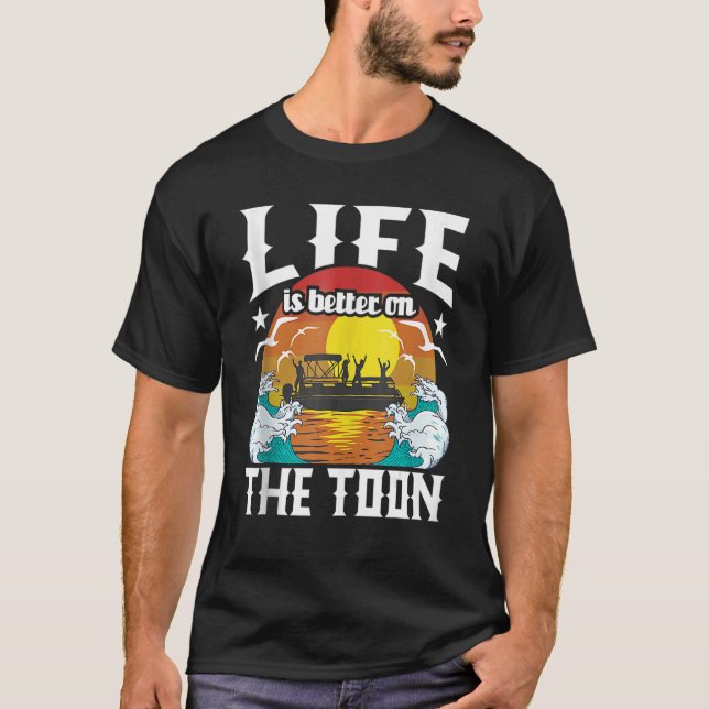 Camiseta On The Toon Pontoon Boat Boating Men Women (Anverso)