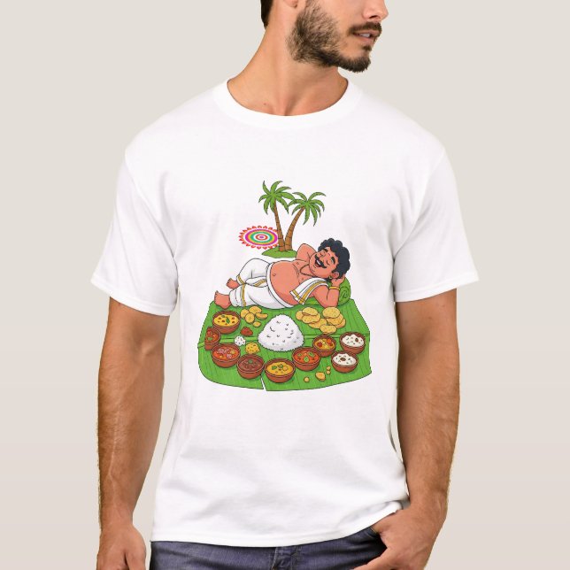 Camiseta Onam Sadhya Coma | Funny Kerala Foodie (Anverso)