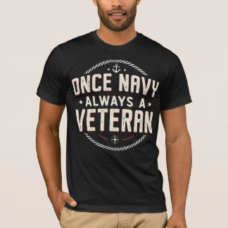Camiseta Once Navy, Always A Veteran