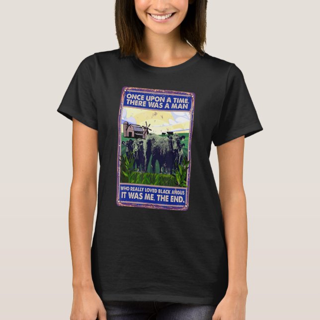 Camiseta Once Upon A Time There Was A Man  Cow Breed Black  (Anverso)