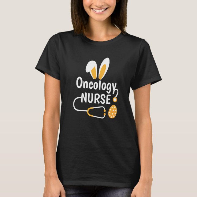 Camiseta Oncología Enfermera Bunny Stethoscope Scrub Vida P (Anverso)