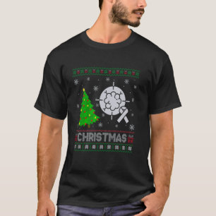 Camiseta Oncología Enfermera de Navidad Árbol iluminando Na
