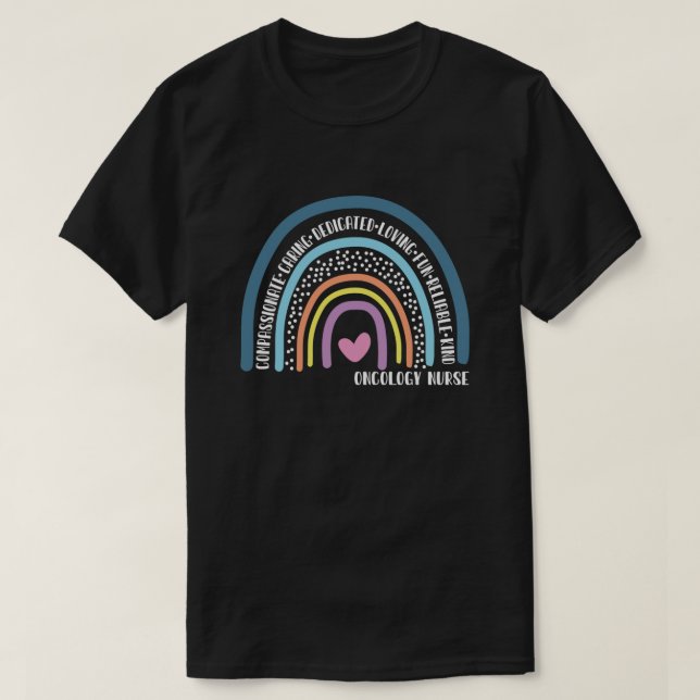 Camiseta Oncología Enfermero Compasivo Cuidado Dedicado a L (Diseño del anverso)