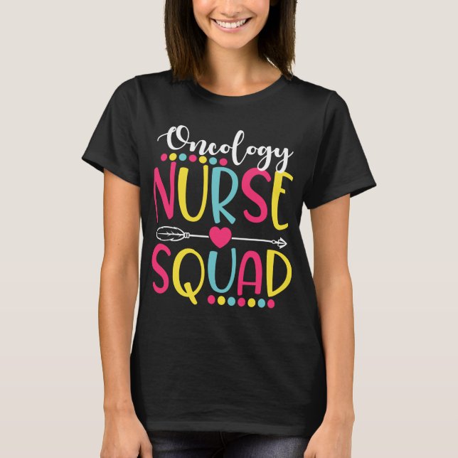 Camiseta Oncología Nurse Squad Cute Gracioso Regalo de Enfe (Anverso)