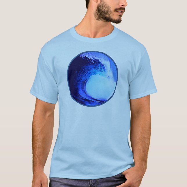 Camiseta onda azul estilo surf (Anverso)