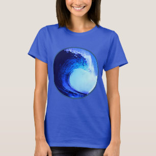 Camiseta onda azul estilo surf