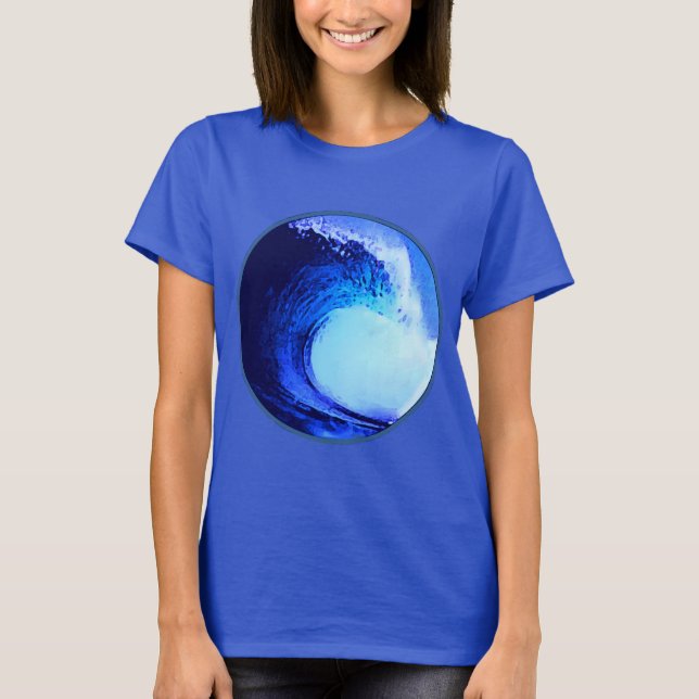 Camiseta onda azul estilo surf (Anverso)
