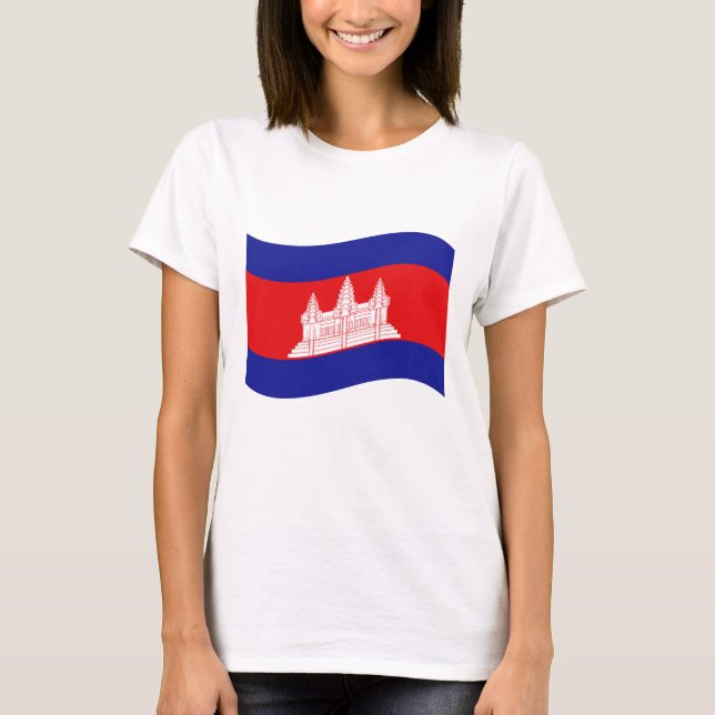 Camiseta Onda camboyana de la bandera de Angkor Wat (Anverso)